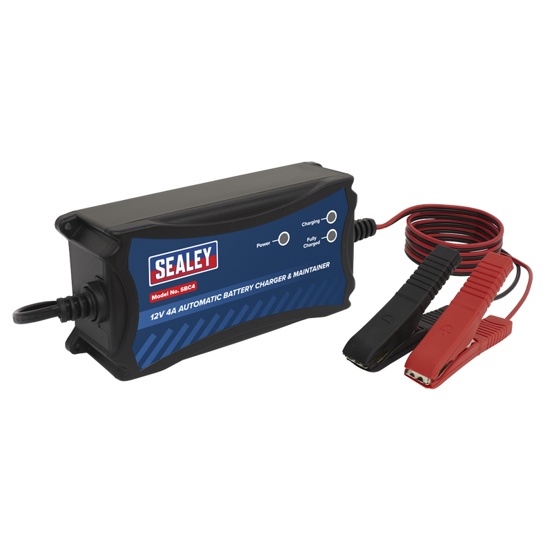 Sealey SBC4 12V 4A Automatic Battery Charger & Maintainer