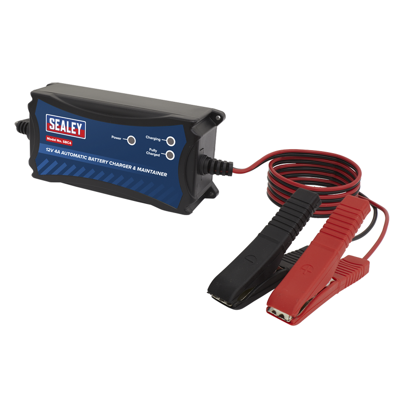 Sealey SBC4 12V 4A Automatic Battery Charger & Maintainer