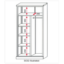 Sealey SC02 4 Shelf 2 Door Floor Cabinet plus Hanging Rail