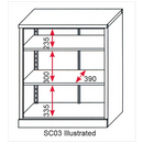 Sealey SC03 2 Shelf 2 Door Floor Cabinet