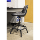 Sealey SCR01B Pneumatic Workshop Stool with Adjustable Height Swivel Seat & Back Rest