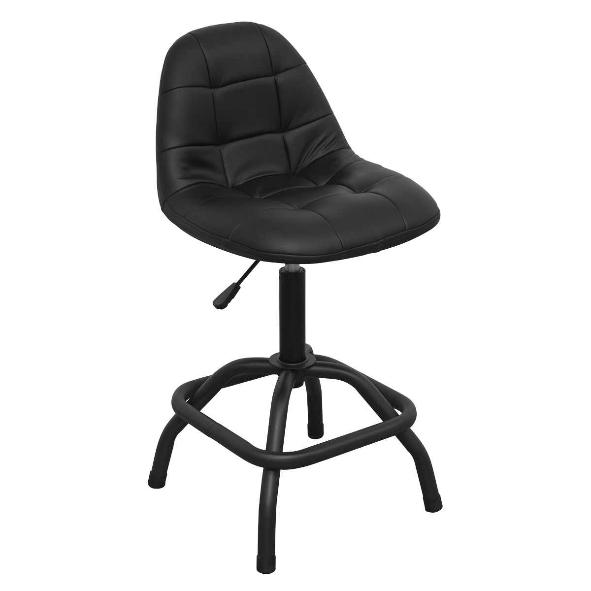Sealey SCR01B Pneumatic Workshop Stool with Adjustable Height Swivel Seat & Back Rest
