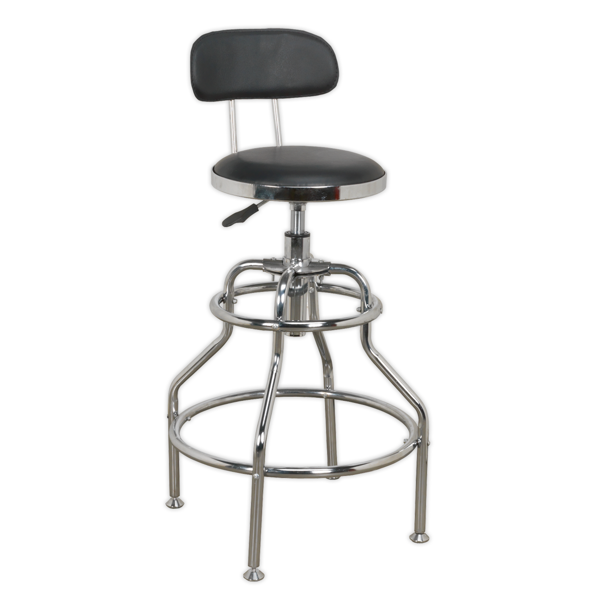 Sealey SCR14 Pneumatic Workshop Stool with Adjustable Height Swivel Seat & Back Rest