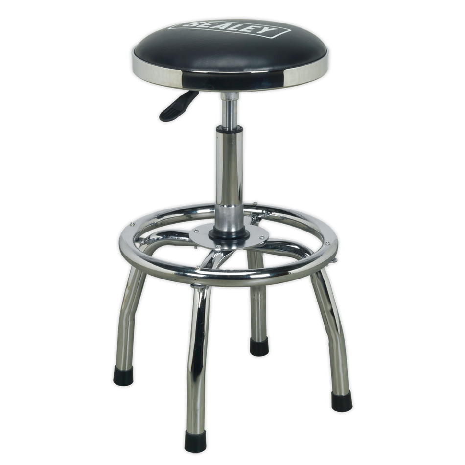 Sealey SCR17 Heavy-Duty Pneumatic Workshop Stool with Adjustable Height Swivel Seat