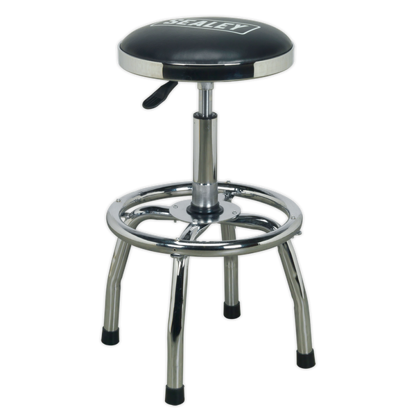 Sealey SCR17 Heavy-Duty Pneumatic Workshop Stool with Adjustable Height Swivel Seat