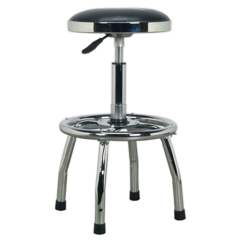 Sealey SCR17 Heavy-Duty Pneumatic Workshop Stool with Adjustable Height Swivel Seat