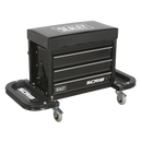Sealey SCR18B Mechanic's Utility Seat & Toolbox - Black