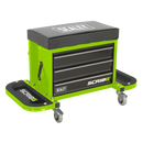 Sealey SCR18G Mechanic's Utility Seat & Toolbox - Hi-Vis Green