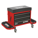 Sealey SCR18R Mechanic's Utility Seat & Toolbox - Red