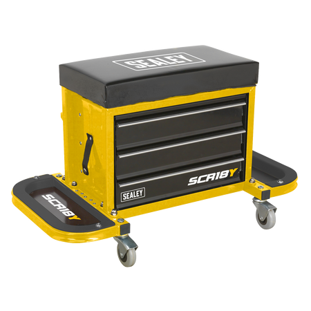 Sealey SCR18Y Mechanic's Utility Seat & Toolbox - Yellow