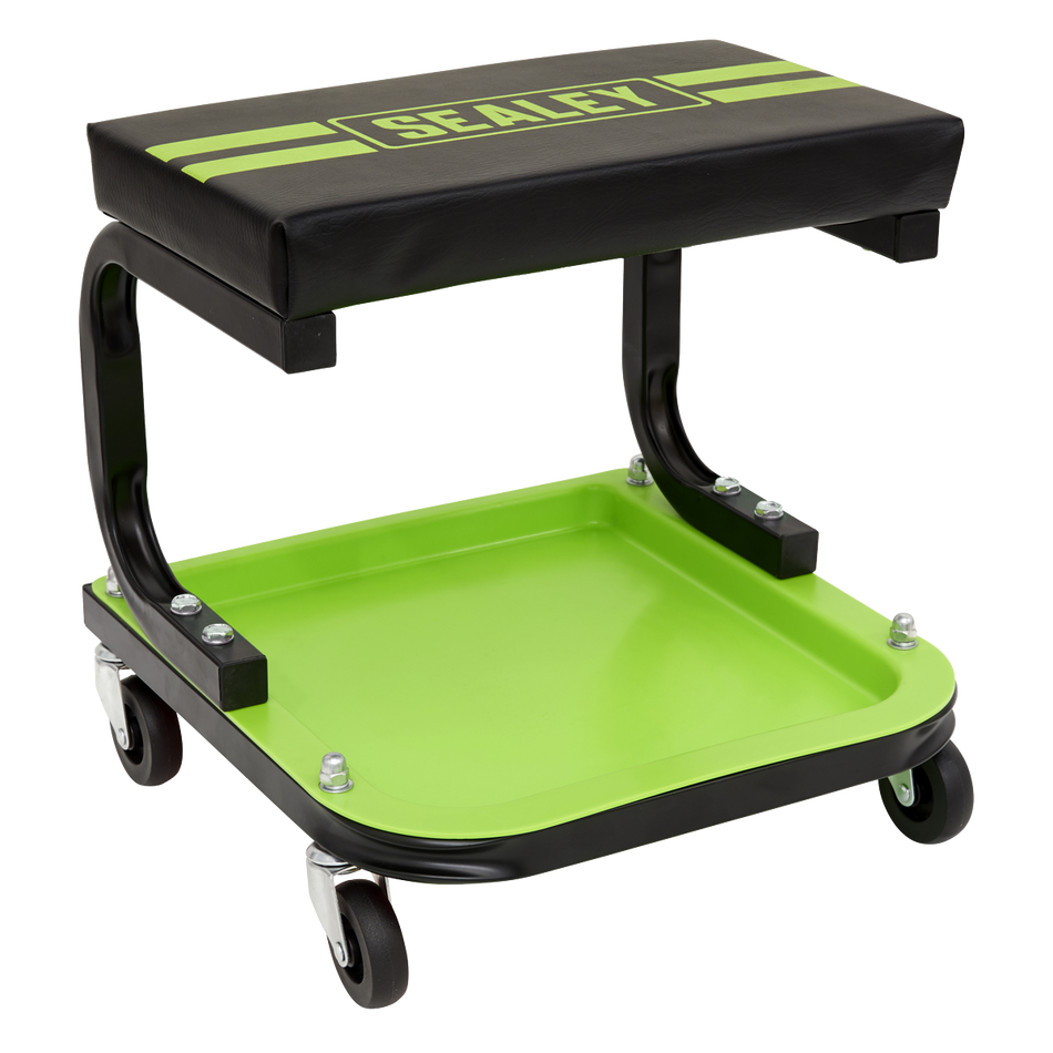 Sealey SCR9HV Mechanic's Utility Seat - Hi-Vis Green