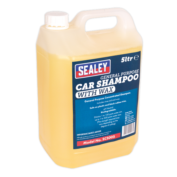 Sealey SCS005 5L Car Shampoo with Wax