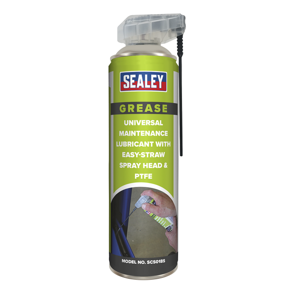 Sealey SCS018S 500ml Universal Maintenance Lubricant with Easy-Straw Spray Head & PTFE