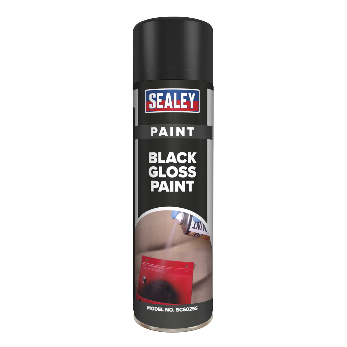 Sealey SCS025 500ml Black Gloss Paint - Pack of 6
