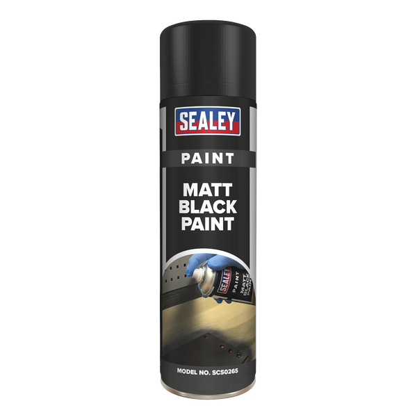 Sealey SCS026 500ml Black Matt Paint - Pack of 6