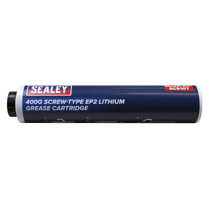 Sealey SCS107 400g Screw-Type EP2 Lithium Grease Cartridge