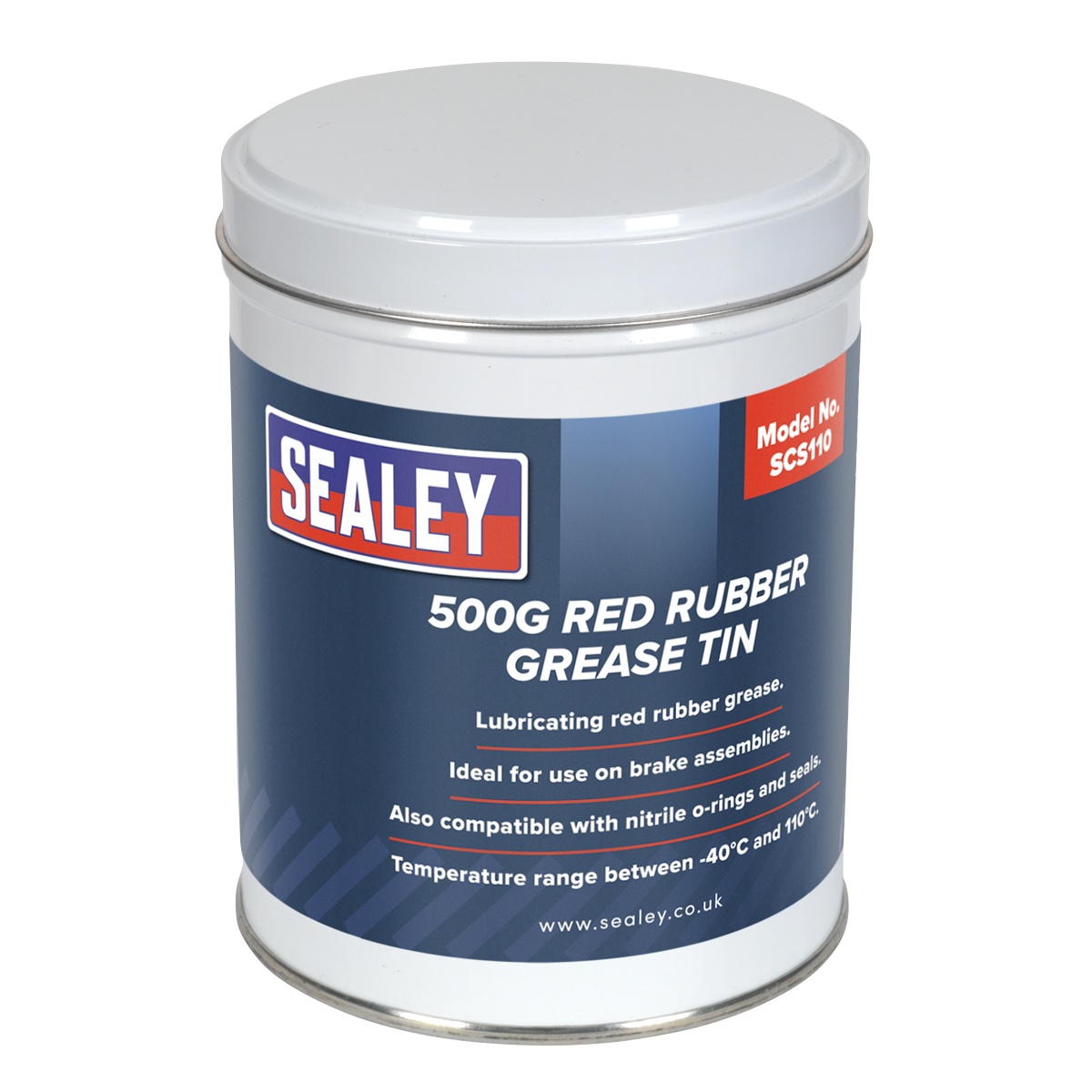 Sealey SCS110 500g Red Rubber Grease Tin