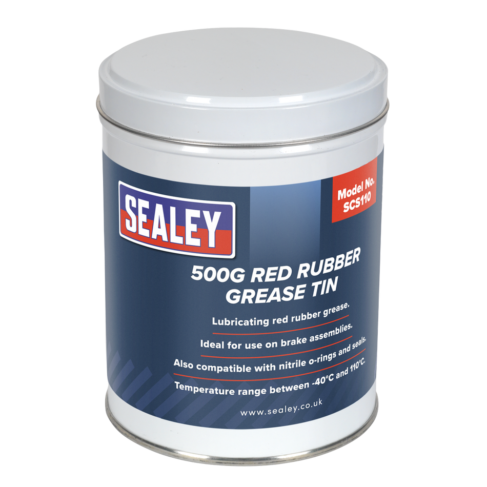 Sealey SCS110 500g Red Rubber Grease Tin