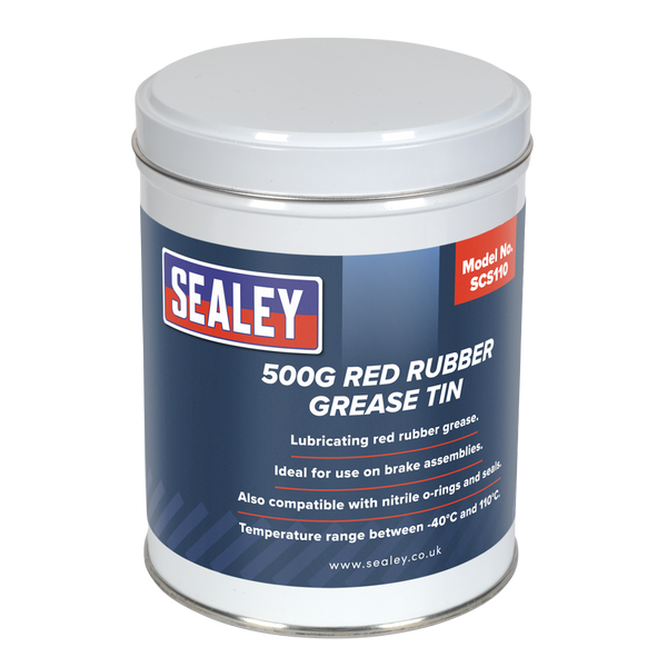 Sealey SCS110 500g Red Rubber Grease Tin