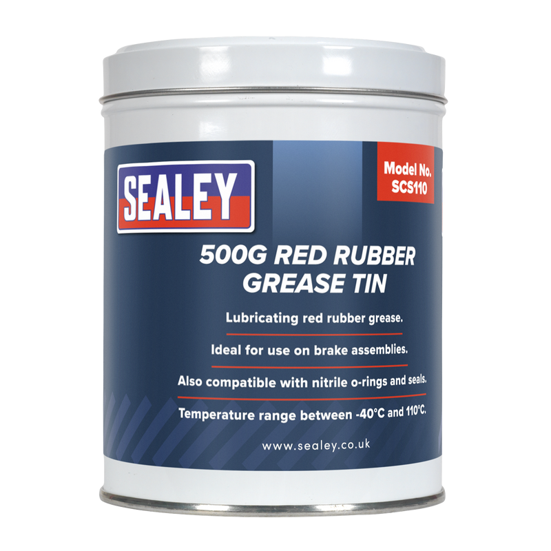 Sealey SCS110 500g Red Rubber Grease Tin