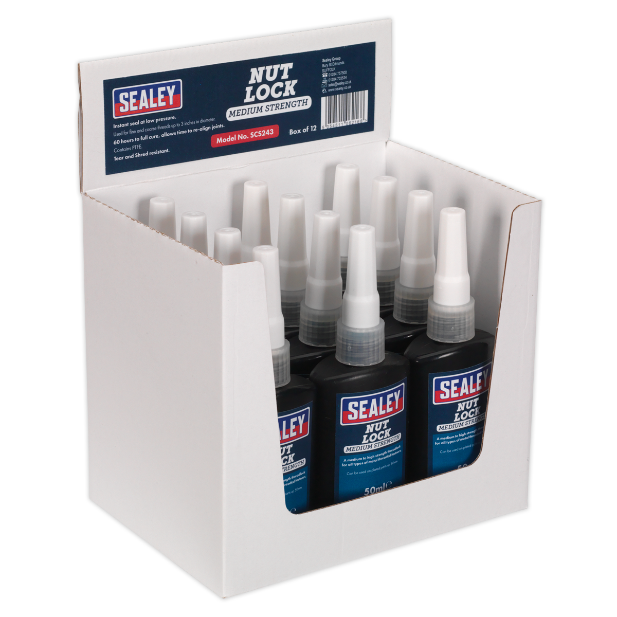Sealey SCS243 50ml Medium Strength Nut Lock - Pack of 12