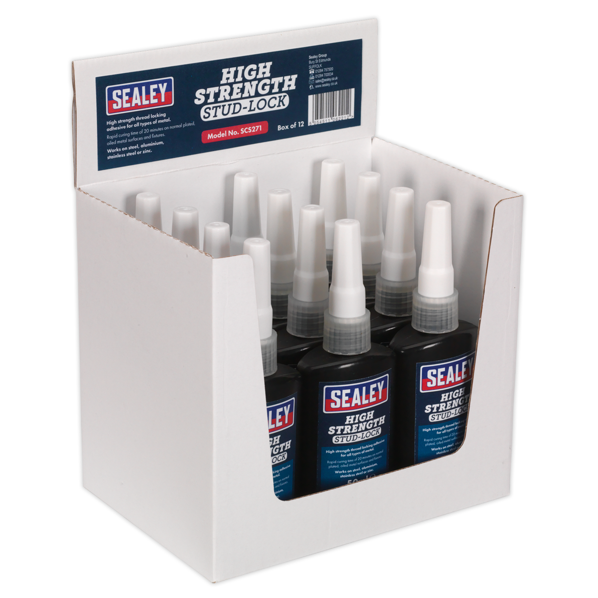 Sealey SCS271 50ml High Strength Stud Lock - Pack of 12