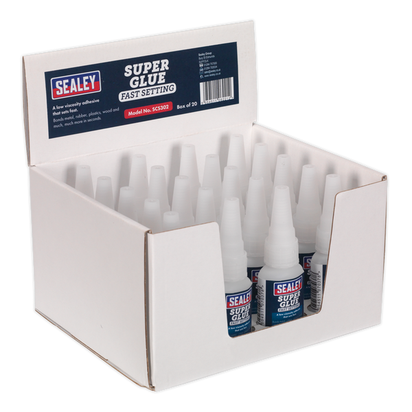 Sealey SCS302 20g Fast Setting Super Glue - Pack of 20