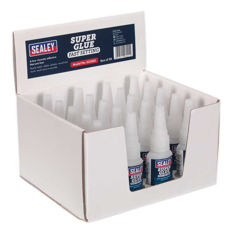 Sealey SCS302 20g Fast Setting Super Glue - Pack of 20