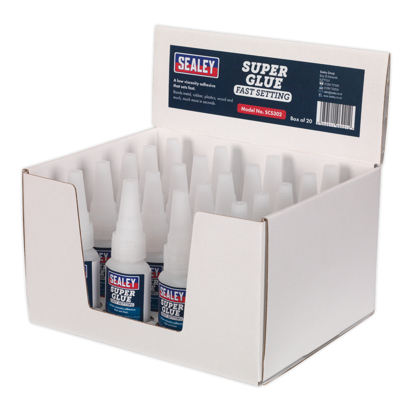 Sealey SCS302 20g Fast Setting Super Glue - Pack of 20