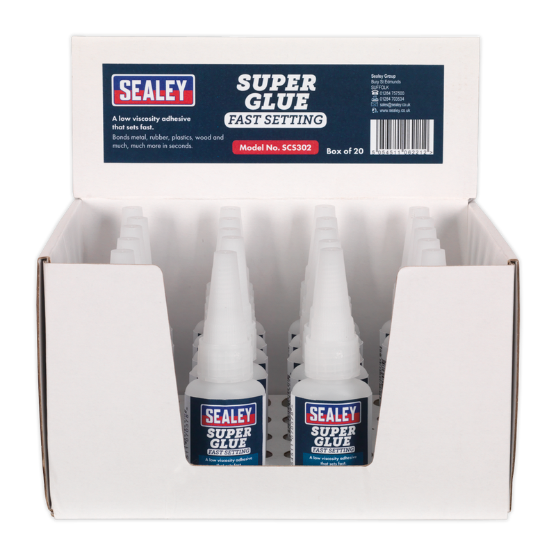 Sealey SCS302 20g Fast Setting Super Glue - Pack of 20