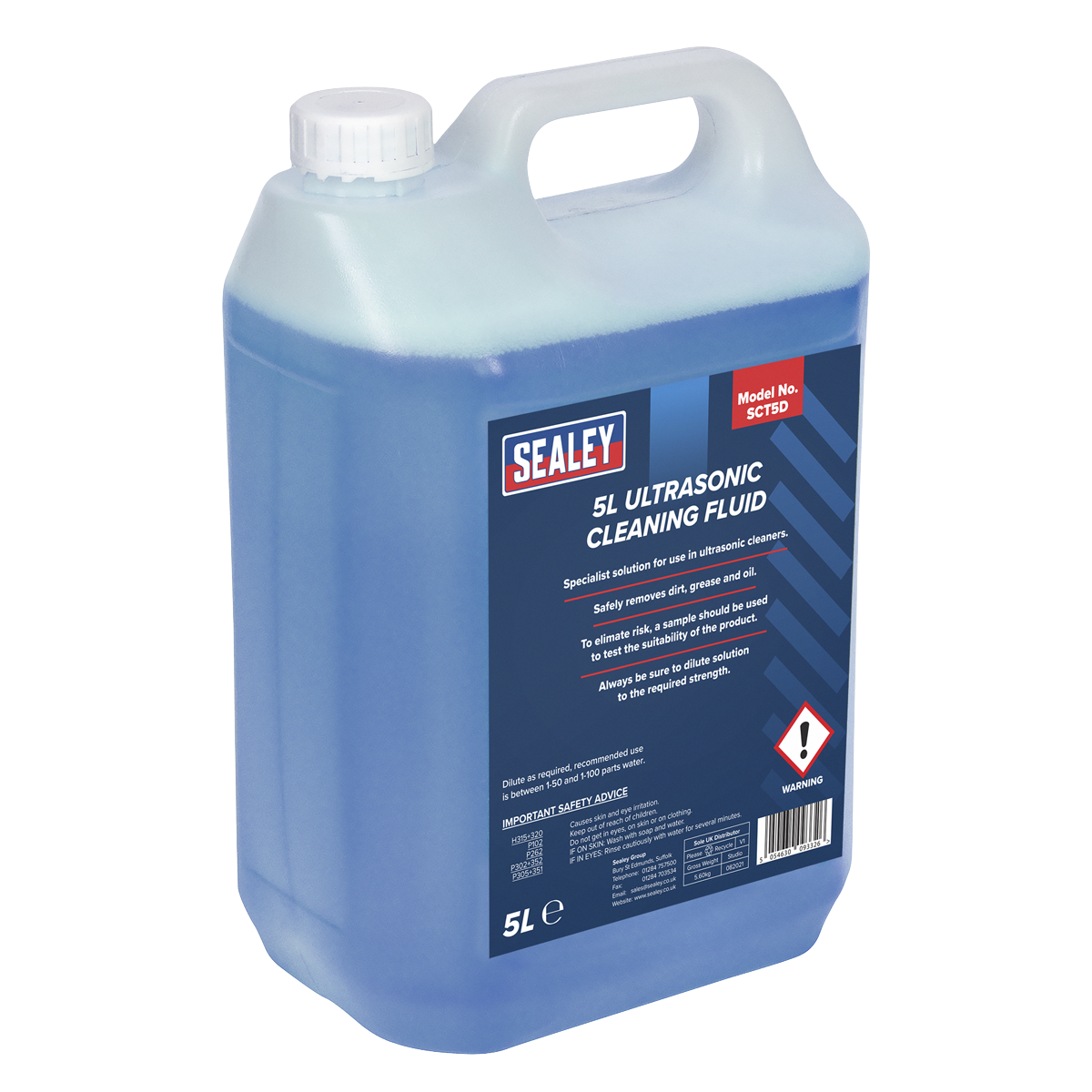 Sealey SCT5D 5L Ultrasonic Cleaning Fluid