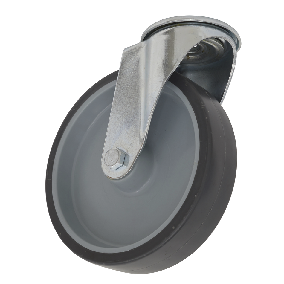 Sealey SCW2100SBEM 100mm Medium-Duty Thermoplastic Bolt Hole Swivel Castor Wheel - Trade