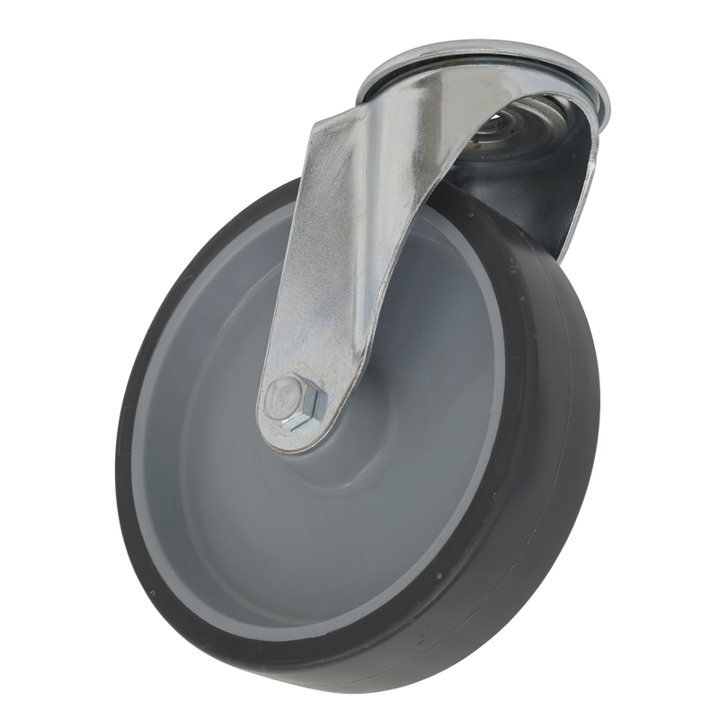 Sealey SCW2100SBEM 100mm Medium-Duty Thermoplastic Bolt Hole Swivel Castor Wheel - Trade