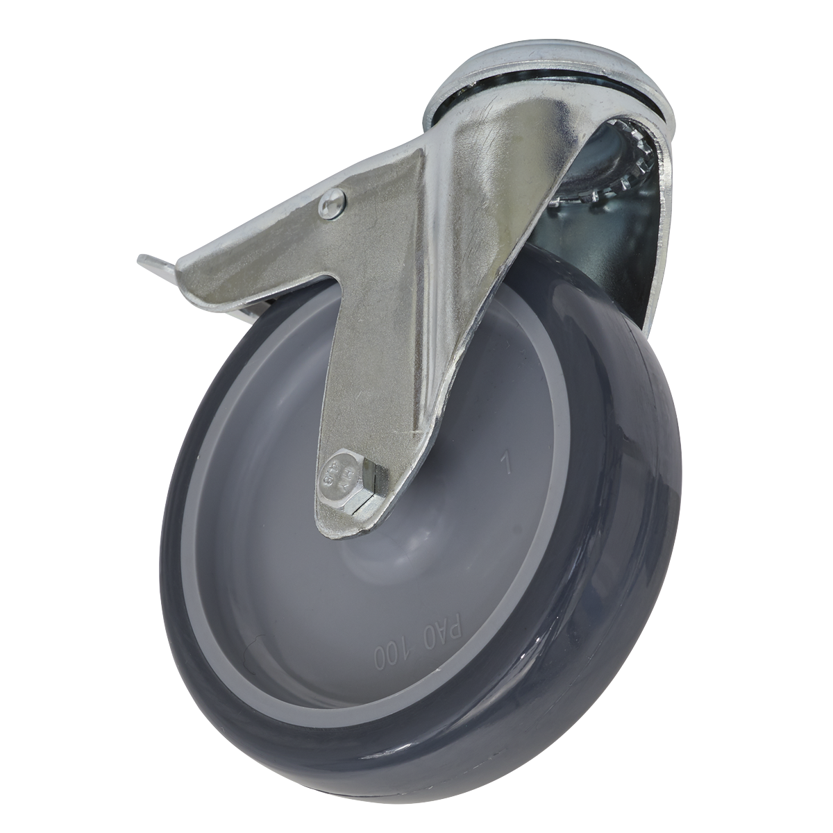 Sealey SCW2100SBL 100mm Castor Wheel Bolt Hole Swivel with Total Lock