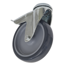 Sealey SCW2100SBL 100mm Castor Wheel Bolt Hole Swivel with Total Lock