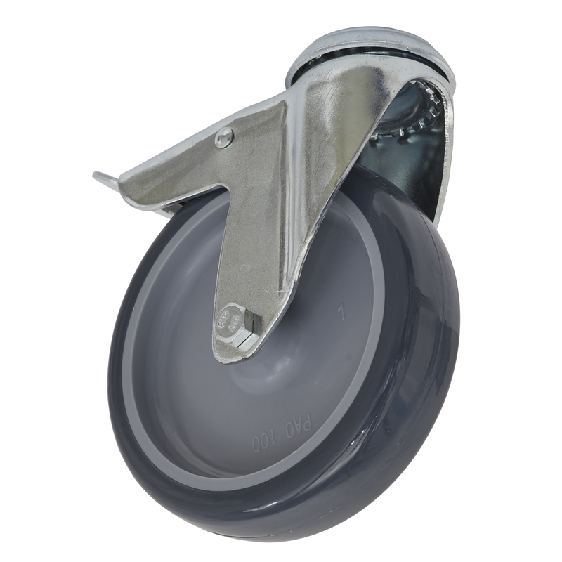 Sealey SCW2100SBL 100mm Castor Wheel Bolt Hole Swivel with Total Lock