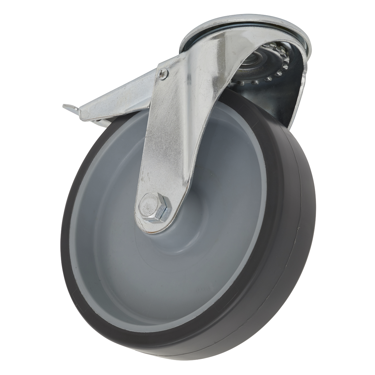 Sealey SCW275SBLEM 75mm Medium-Duty Thermoplastic Bolt Hole Castor Wheel with Total Lock - Trade