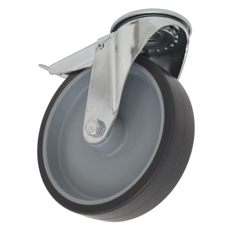 Sealey SCW275SBLEM 75mm Medium-Duty Thermoplastic Bolt Hole Castor Wheel with Total Lock - Trade