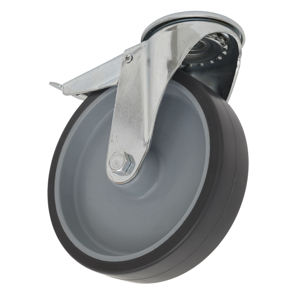 Sealey SCW275SBLEM 75mm Medium-Duty Thermoplastic Bolt Hole Castor Wheel with Total Lock - Trade