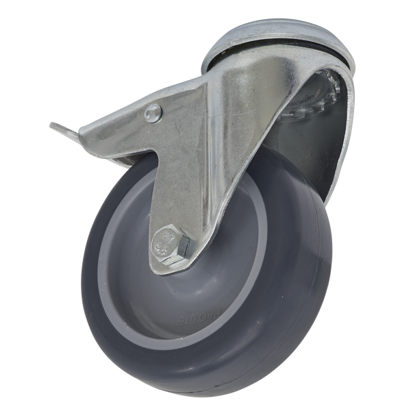 Sealey SCW275SBL 75mm Castor Wheel Bolt Hole Swivel with Total Lock