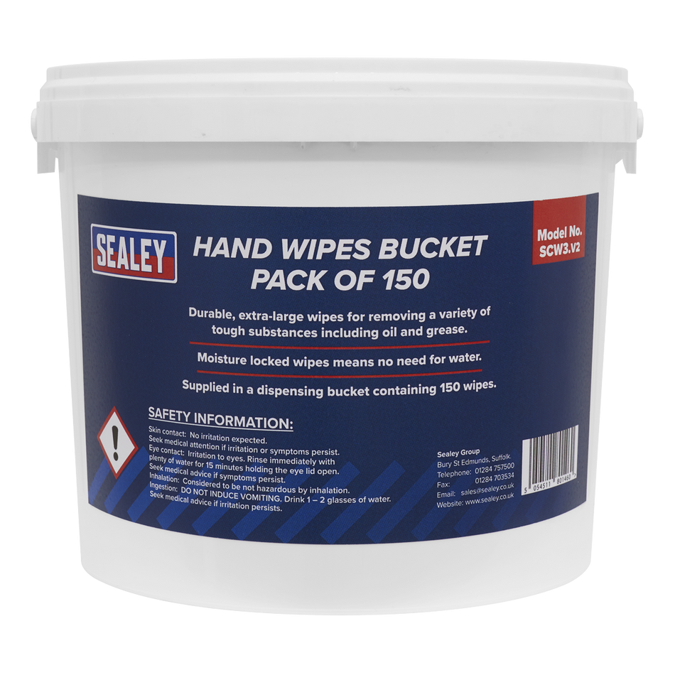 Sealey SCW3 Hand Wipes Bucket - Pack of 150