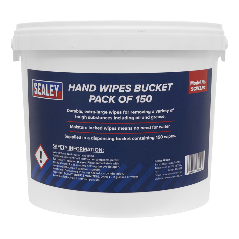 Sealey SCW3 Hand Wipes Bucket - Pack of 150