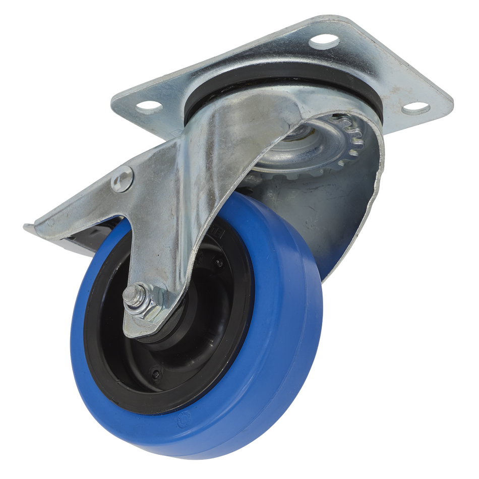Sealey SCW3100SPL 100mm Castor Wheel Swivel Plate with Total Lock