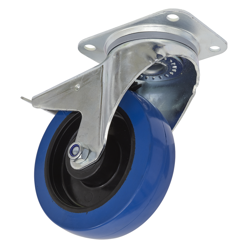 Sealey SCW3160SPL 160mm Castor Wheel Swivel Plate with Total Lock