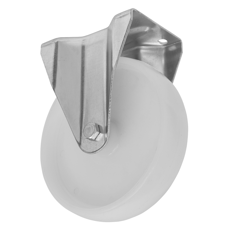 Sealey SCW4100FPEM 100mm Heavy-Duty Nylon Fixed Plate Castor Wheel - Trade