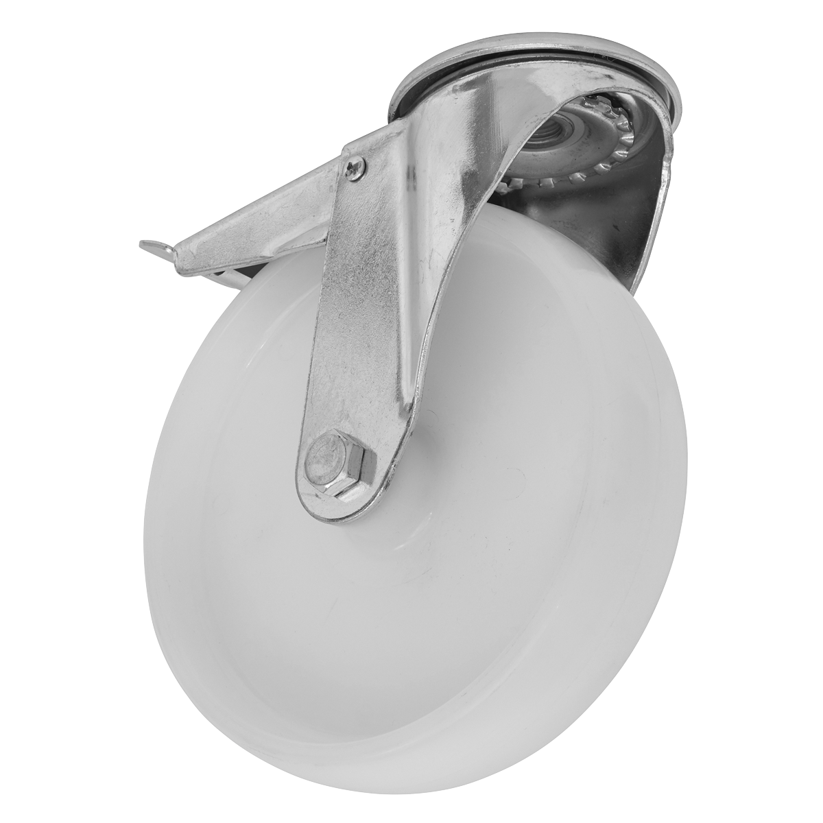 Sealey SCW4100SBLEM 100mm Heavy-Duty Nylon Castor Wheel Bolt Hole with Total Lock - Trade