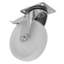 Sealey SCW4125SPLEM 125mm Heavy-Duty Nylon Castor Wheel Swivel with Total Lock - Trade