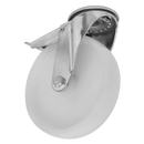 Sealey SCW480SBLEM 80mm Heavy-Duty Nylon Castor Wheel Bolt Hole with Total Lock - Trade