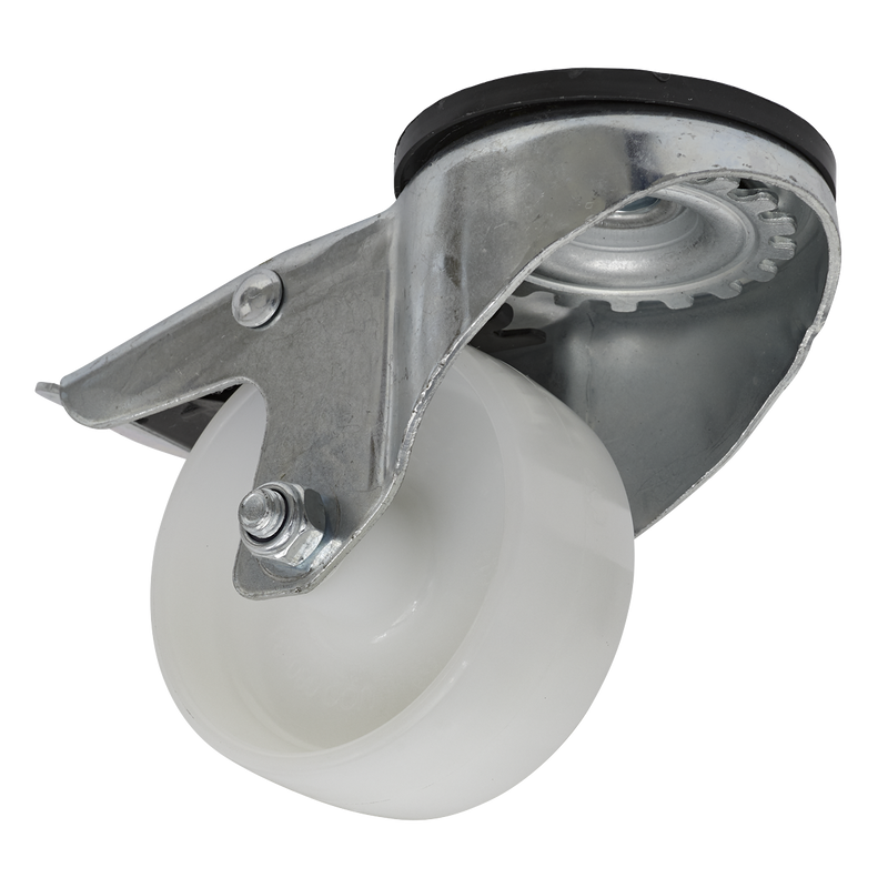 Sealey SCW480SBL 80mm Castor Wheel Bolt Hole Swivel with Total Lock