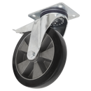 Sealey SCW5125SPLEM 125mm Heavy-Duty Rubber Castor Wheel Swivel With Total Lock - Trade